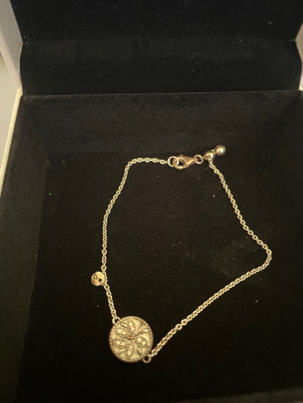 NIB PANDORA TREE OF LIFE SILVER BRACELET WITH CLEAR CZ AND WHITE ENAMEL
